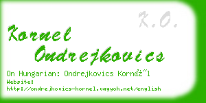 kornel ondrejkovics business card